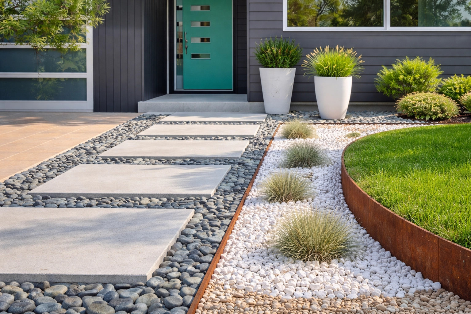 Alei în curte și grădină: piatră, dale sau pietriș